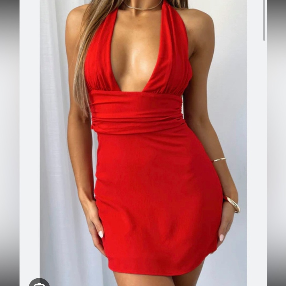 Red Halter Mini Dress